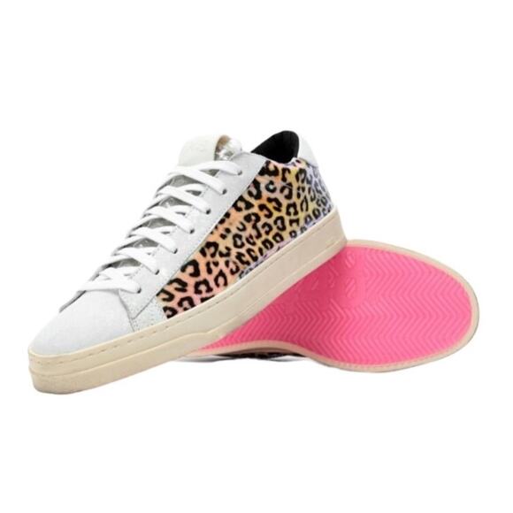P448 Italian Jack Hologram Sneaker Women 5.5 Leather Shine Boho Preppy Fairy NWB - Picture 1 of 16